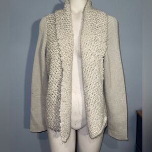 Chico's Textured Cream Cardigan size 2 aka medium woman’s sweater top